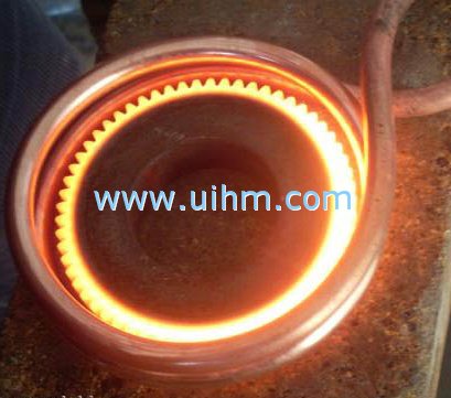 Gear shaft induction hardening