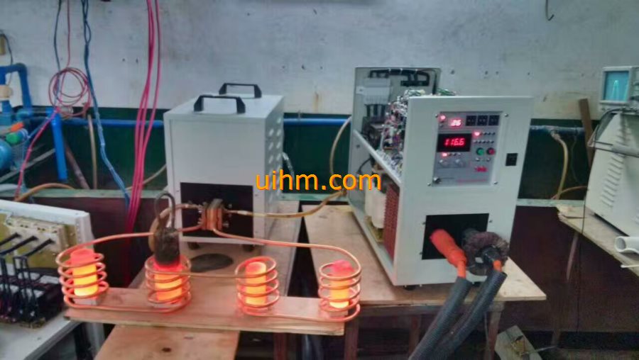 induction heating steel 4 rods by 4 heads induction coil